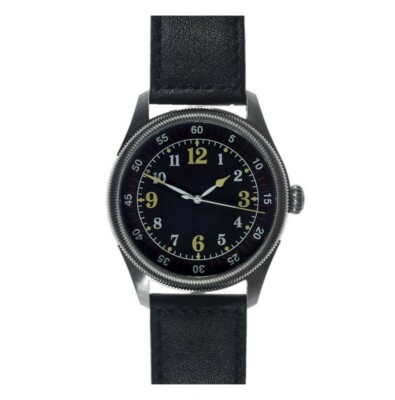 MWC Classic Pilot Kamikaze Automatico Acciaio Nero Pelle Aviatore