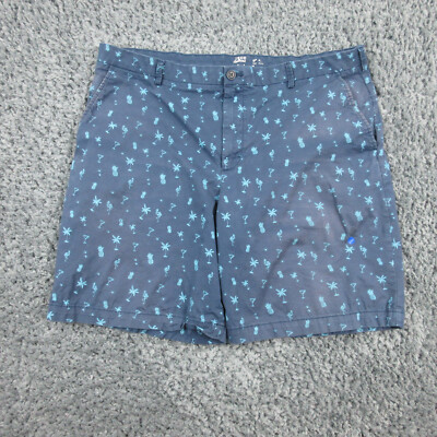 IZOD Shorts Mens 40 Blue Palm Tree Flamingo Drinks Weathered Chino 40x8*