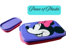 Tupperware Disney Minnie Slim Lunch Divided Container with Seal Pink Purple New