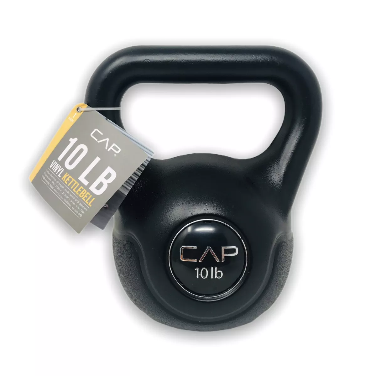 CAP Vinyl Kettlebell 10 lb 4 5 KG Black Pounds Lbs Weight Handle