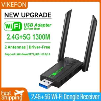 1300 MBit/s WLAN-USB-Adapter Dualband 2,4g/5GHz Wi-Fi-Dongle 802,11 AC...