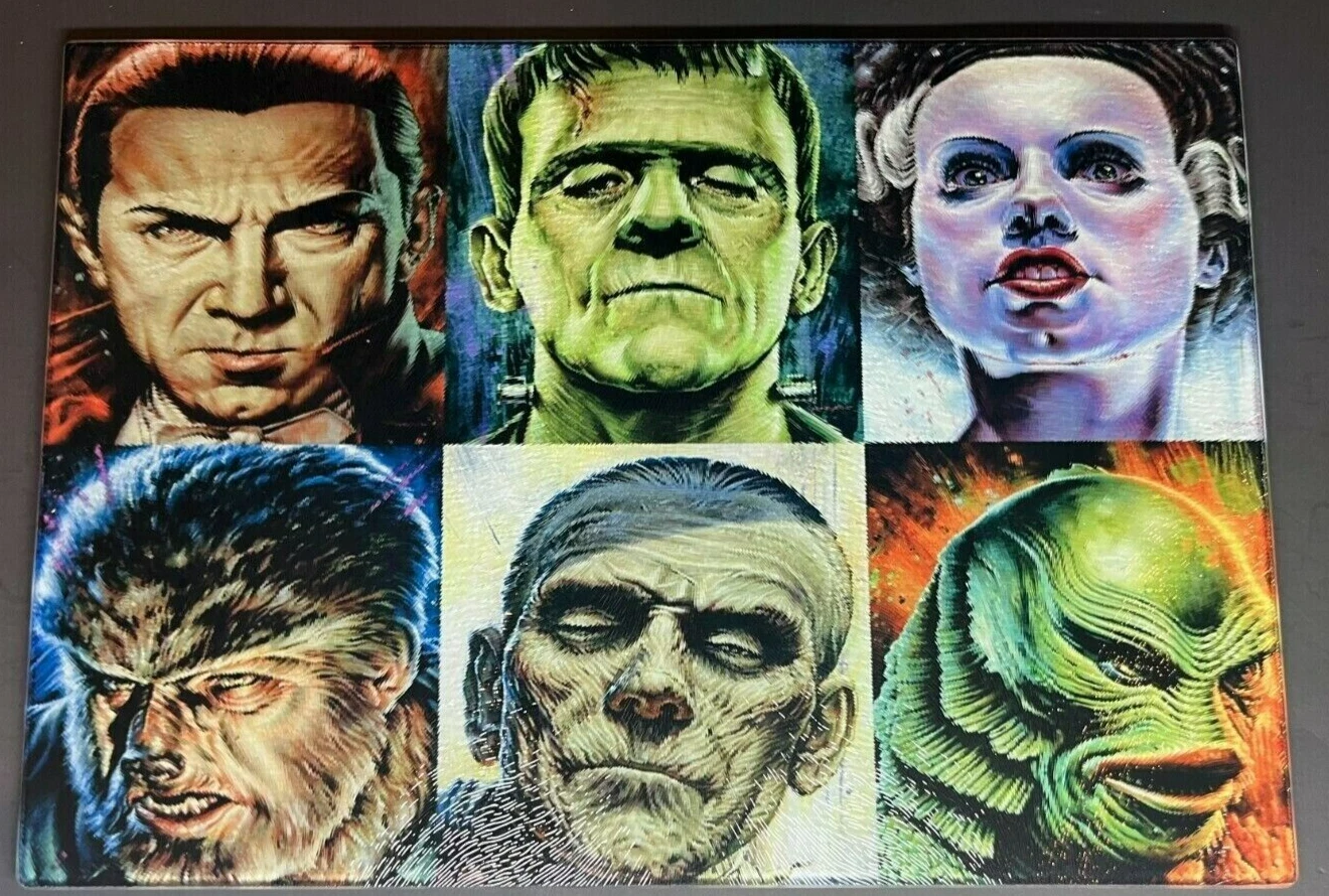 Universal Monsters Sublimated Glass Cutting Board