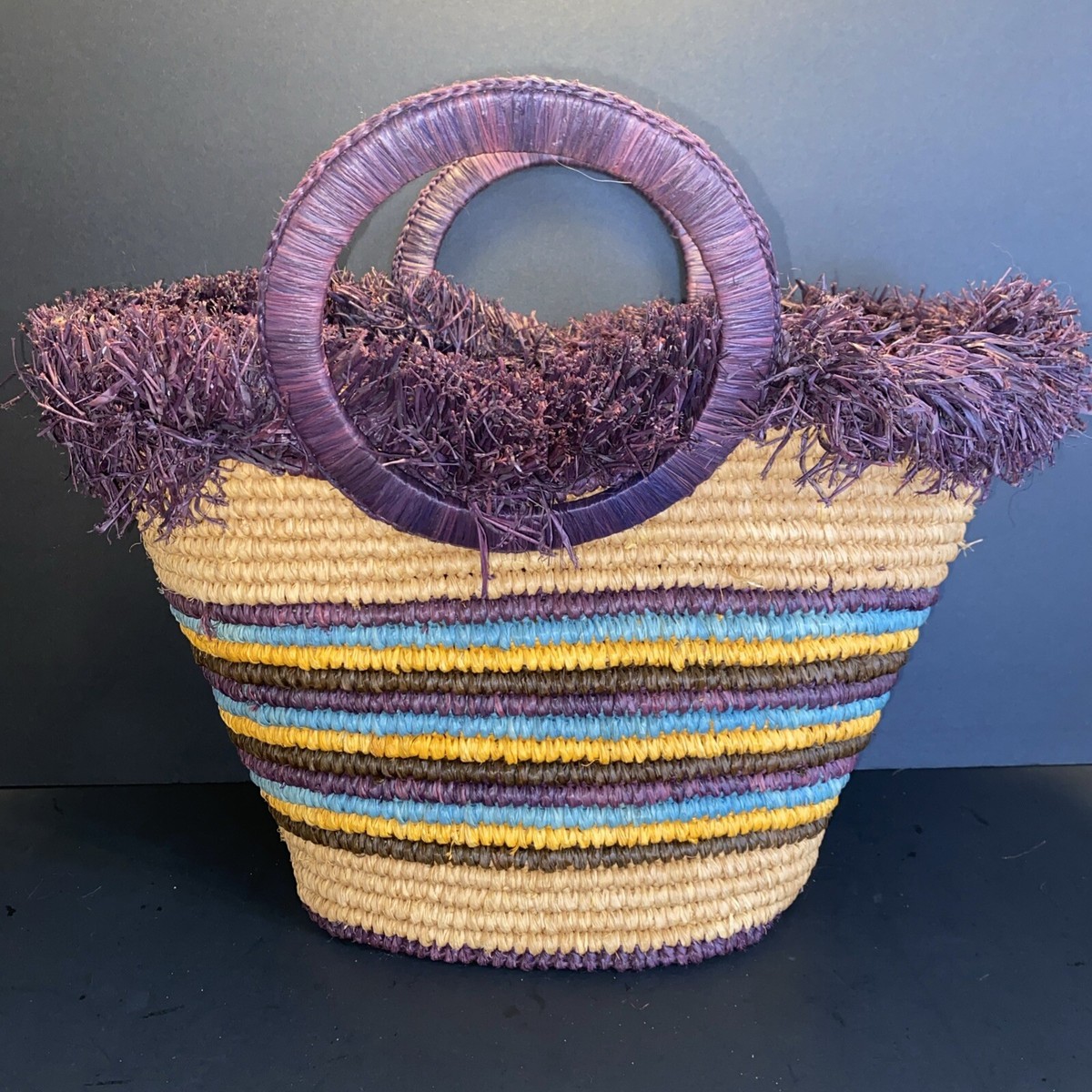 Jamin Puech Woven Basket Raffia Edge Purse Bag Rare | eBay
