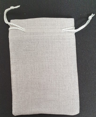 NEW Individual metallic silver grey drawstring gift bag wedding favour 10x7cm - Picture 2 of 3