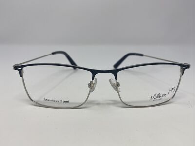S.OLIVER EYEGLASSES FRAME 94678 COL.520 56-17-145 SILVER BLACK FULL RIM RW99