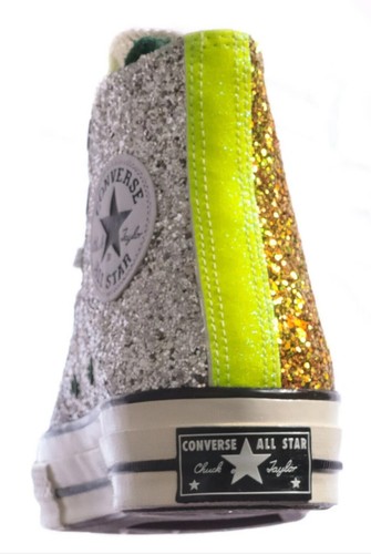 Sz 8.5M 10.5W - Converse Chuck 70 High x J.W. Anderson Glitter Pack Gold Silver - Picture 7 of 8