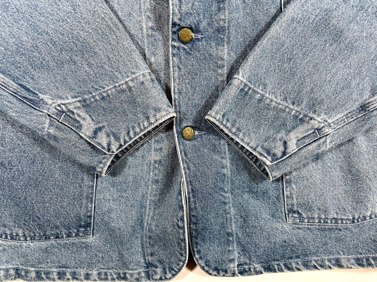Vintage Osh Kosh Denim Chore Jacket Sanforized Size 48R Mens USA UNION MADE image 10
