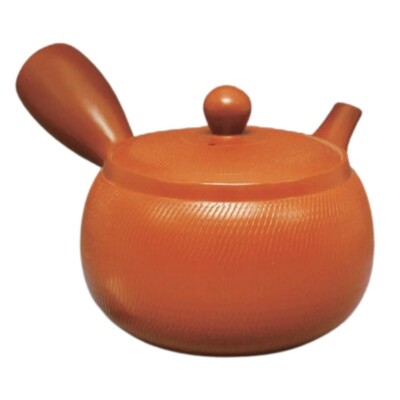 Teapot Kyusu Tokoname - AKIRA - Orange - 650 ml cc Stainless Mesh Almond Shaped