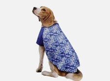Vibrant Life Dog & Cat Clothing: Tie-Dye Print Tee Shirt, Blue, Size Large