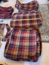 Mulberry Chenille Tartan Fabric Sofa Cushion Covers  2x3 Seater And a2 Seater