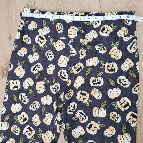 LuLaRoe TC Leggings Halloween BLACK YELLOW ORANGE PUMPKIN FRIGHT NIGHT Leaf - Picture 10 of 12