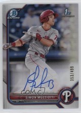 2022 Bowman Chrome Prospect Refractor 353/499 Simon Muzziotti #CPA-SMZ Auto w5p