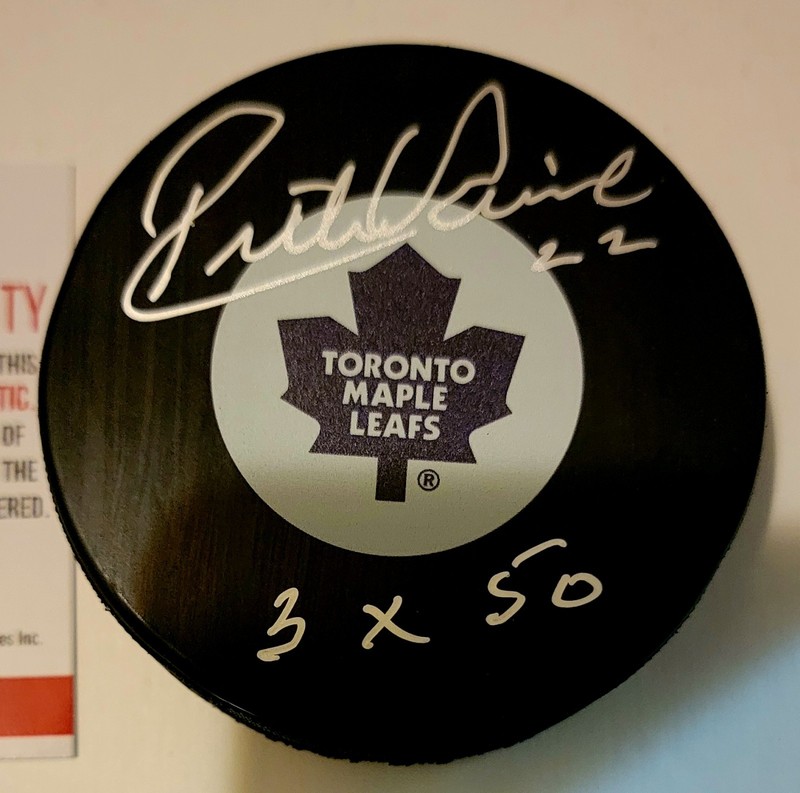 Rick Vaive Signed Hockey Puck w/ Inscription With COA