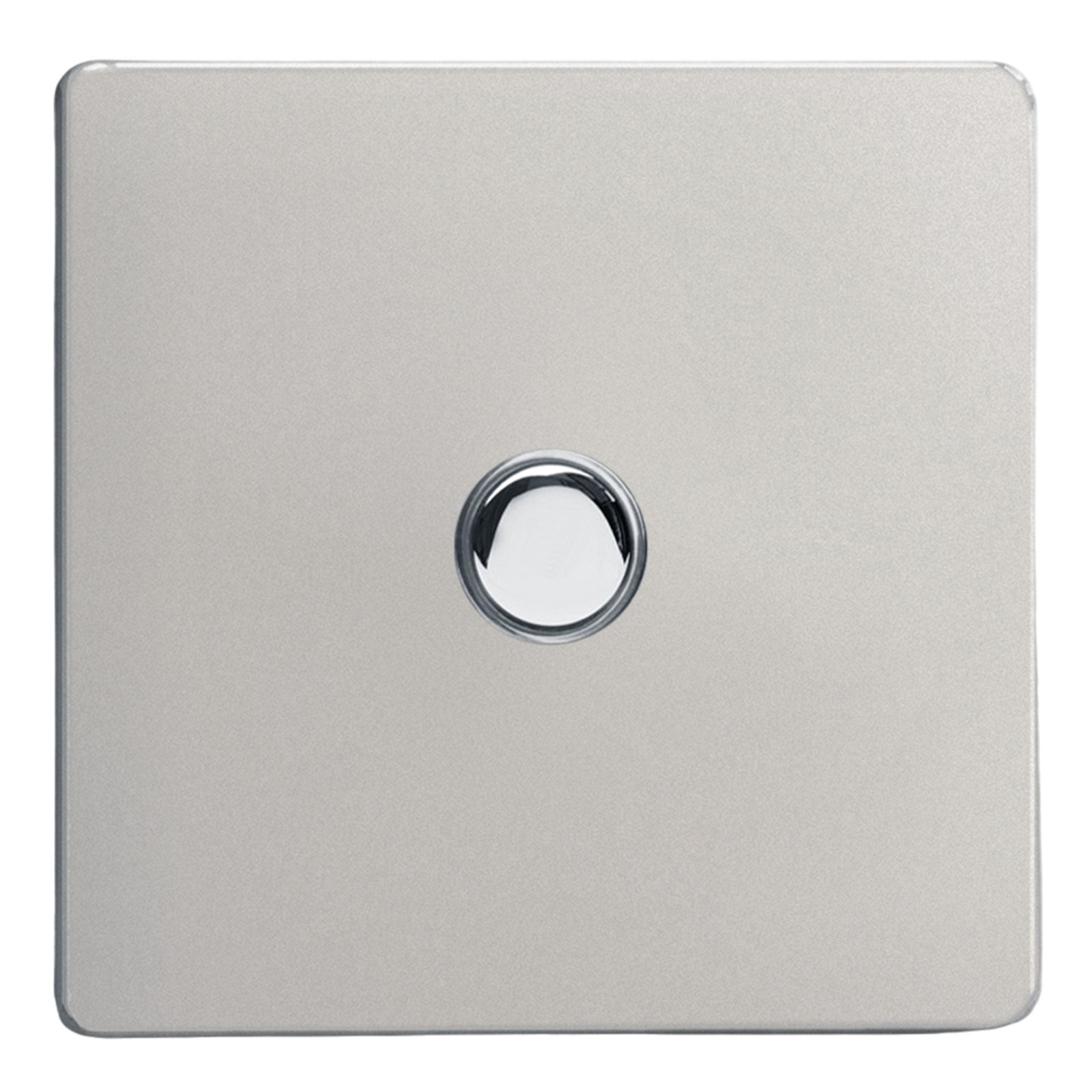 Varilight XDNP1S Screwless Satin Chrome 1 Gang 6A 1 or 2 Way Push Impulse Switch