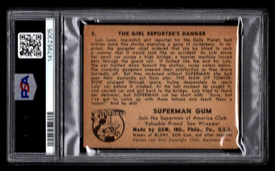 1940 SUPERMAN THE GIRL REPORTER'S DANGER LOIS LANE RC #5 PSA 2