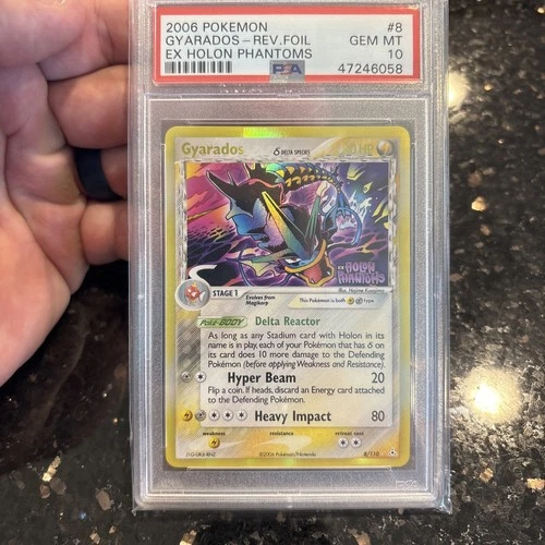2006 POKEMON EX HOLON PHANTOMS #8 GYARADOS (REVERSE FOIL) -PSA 10- POP:31