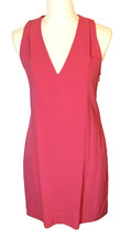 NWT Banana Republic Size 8 T- Back Hot Pink A Line Dress V Neck Retail 120.00