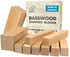 10 Pc Basswood Carving Blocks Set - Whittling Wood for Crafts - Unfinished Wood