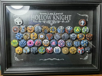 Hollow Knight Charms 3D painted collectible model 42pcs wth frame