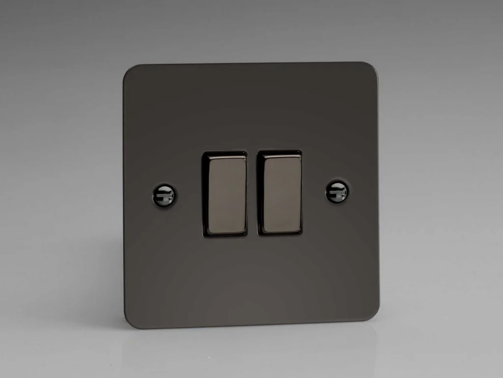 Switch Iridium Intermediate & 2-Way 10A 2-Gang Ultraflat Varilight XFI71D
