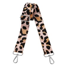Purse Straps Replacement Crossbody with Silver Buckle, Nude Leopard