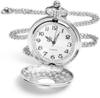 Taschenuhr Quarz Retro Mit Kette FüR Herren Damen Geschenk Uhrzeit F
