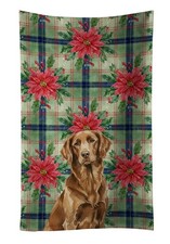 Caroline's Treasures Liver Flat-Coated Retriever Christmas Poinsettas Hand Towel