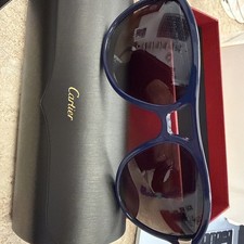 CARTIER Sunglasses Aviator Blue Blue Grey CT0081S 001 56 16 145