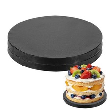 2Pcs Cake Boards 6 Inch Round Cake Drums Circle Cardboard Base Black,