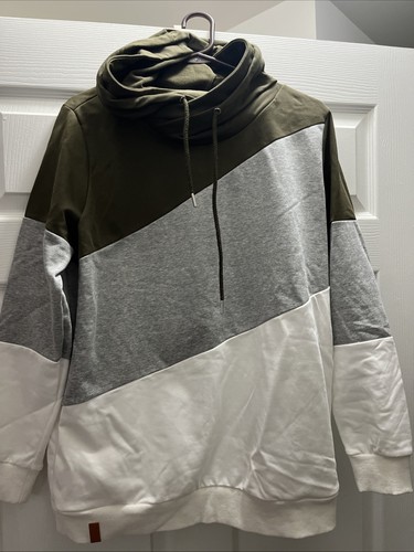 Hazel Blues Olive Color Block Sweatshirt XL NWT - Picture 1 of 2