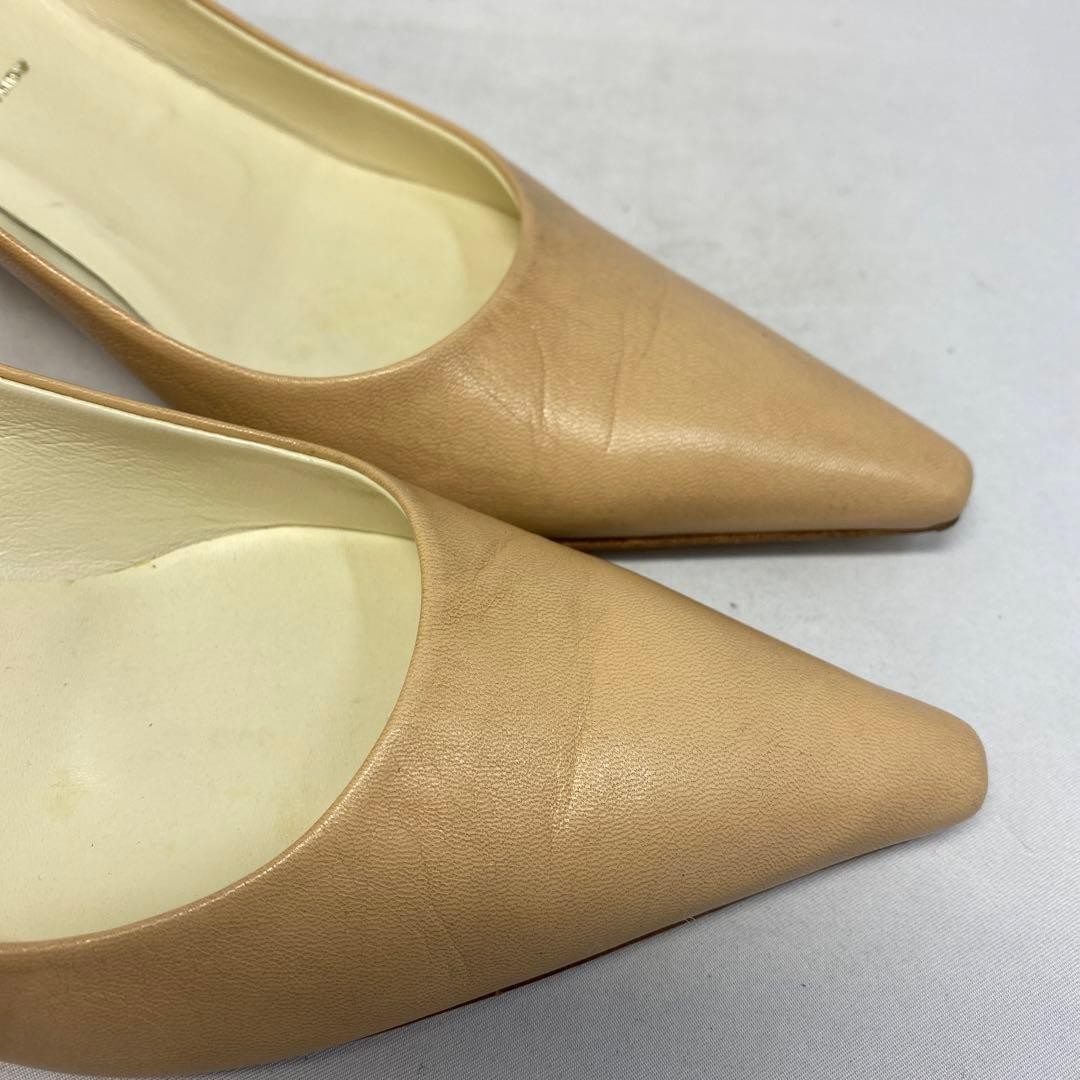 PRADA Women's Pumps Size:35.5/JP:22.5 Leather Beige From Japan 135163K Authentic thumbnail 9