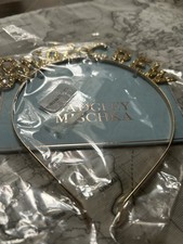 Hen party - Badgley Mischka Bridesmaids gold “Bride crew” Headbands.  New X 6