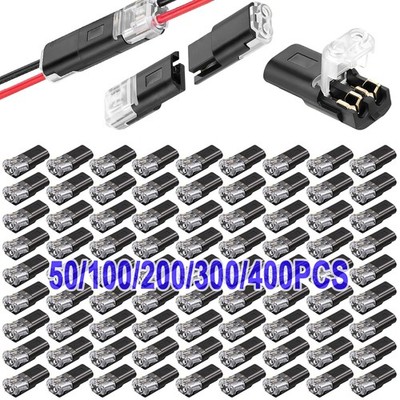 50/100/400PCS Double Wire Plug in Connector Locking Buckle for Emergency Repairs
