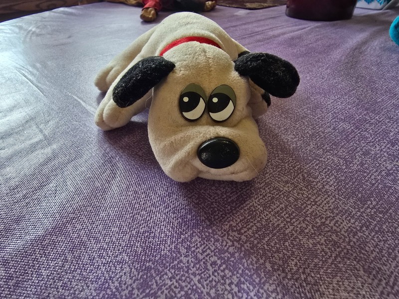 Pound Puppy 1986 Tonka WHITE AND BLACK Dog Plush Stuffed Red Collar Dalmatian