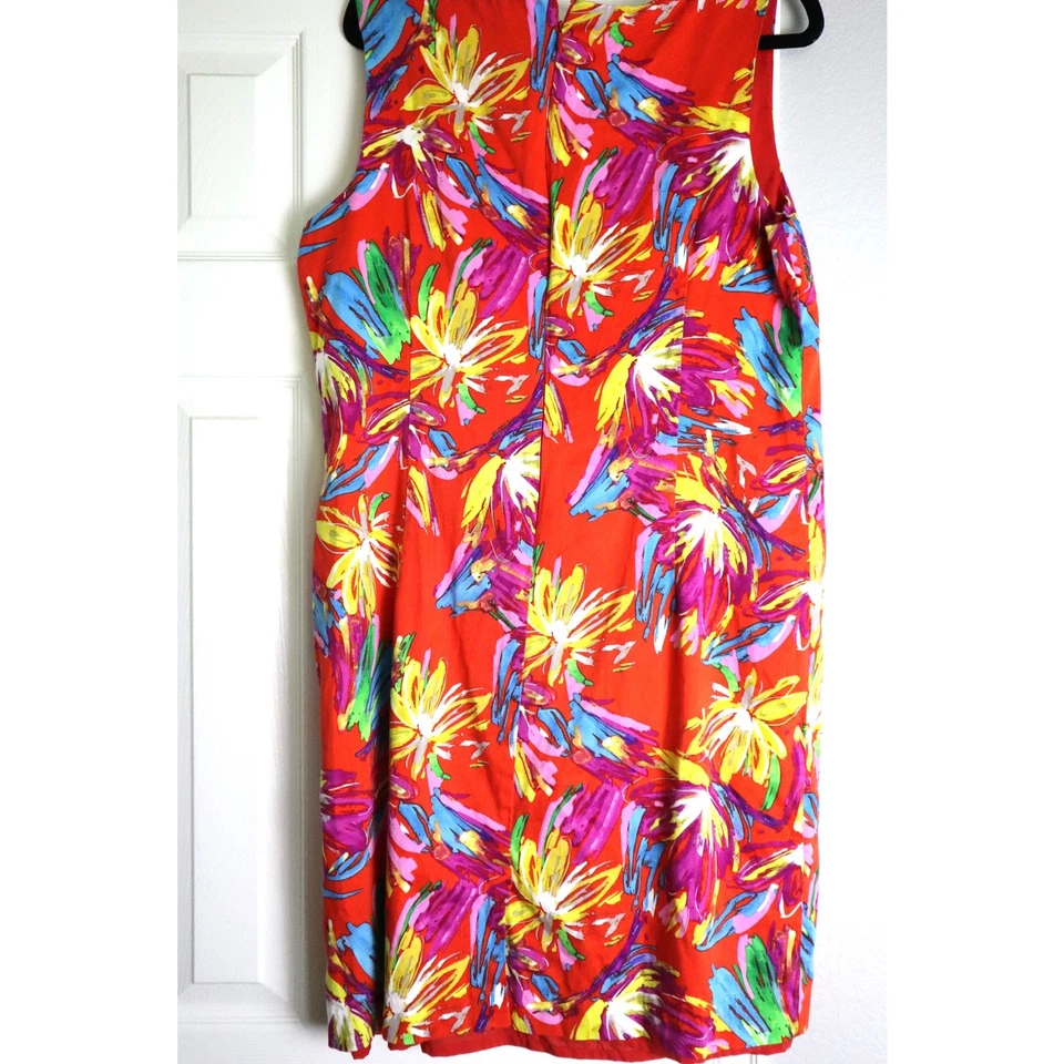 Leslie Faye Floral Colorful Dress Sleeveless Summer Sheath Dress Plus size 16 - Image 3 of 4