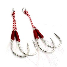 Double assist hook metal jig 25 set with tinsel fishing tackle big fish rig