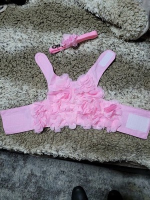   Pink Fluffy Flower Soft Dog HARNESS & LEASH  S