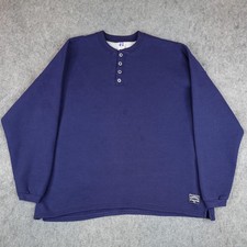 Vintage Russell Athletic Sweatshirt Mens 2XL XXL Henley Sweater Made in USA 90s