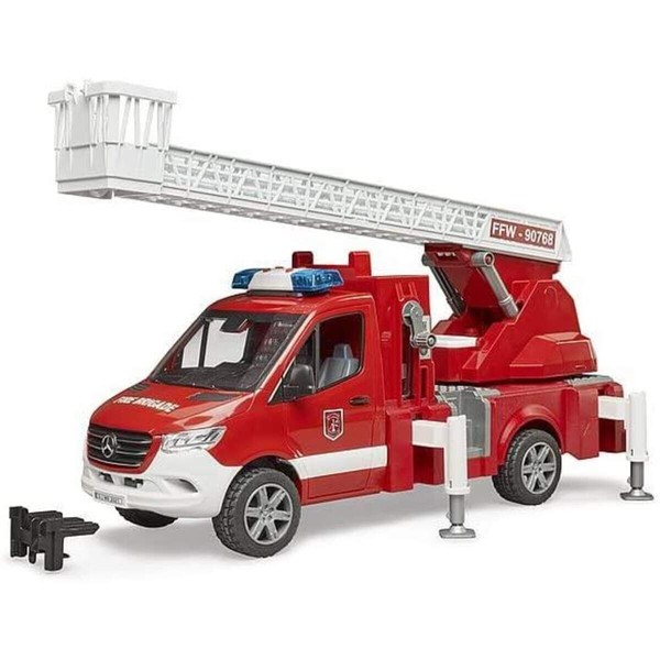 Bruder® 02673 B Sprinter Feuerwehr Mit Drehleiter, Pumpe Und Light & Sound Modul-image