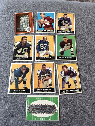 1961 Topps Dallas Cowboys Team Set (10) LeBaron McIlhenny Ex