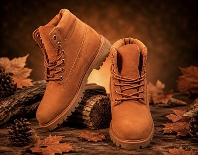 Kids Tan Nubuck Boots Size 5Y Youth Lace Up Lightly Used Casual Hiking. No box 