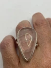 Vintage  Genuine Rose Quartz Silver Ring