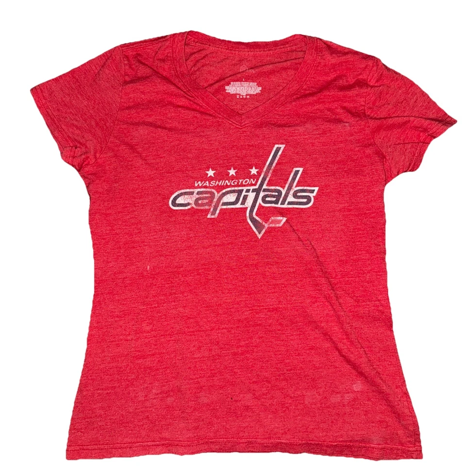 Camiseta para mujer NHL Washington Capitols roja gráfica XL #8 Ovechkin camiseta cuello en V Foto 2 de 4