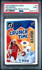 2025 Panini Donruss WNBA Kiki Iriafen Press Proof Crunch Time #20 RC PSA 9