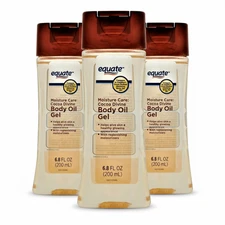 3 Pack Equate Moisture Care Cocoa Divine Body Oil Gel 6.8 Oz (200 ml) Each
