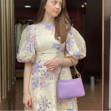 Zimmermann Linen Day Mini Dress Size 3 14 au 10 us Pearl Palm Toile Puff Sleeve