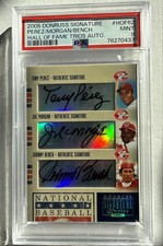 2005 Donruss Signature - Tony Perez/Joe Morgan/Johnny Bench TRIPLE AUTO PSA 9 🔥