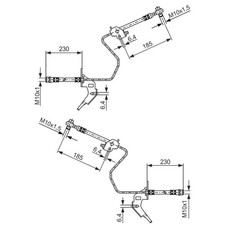 2x BOSCH BREMSSCHLAUCH 219mm HINTEN passend für OPEL ASTRA G+H MERIVA ZAFIRA A+B