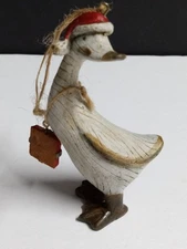 Tii Collection Duck Christmas Ornament Resin 3.5"h Rustic Folk Art Bird Figurine