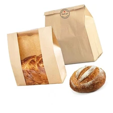 10 Pack Large Paper Bread Bags for Homemade Sourdough Loaves Bread Bags with ...